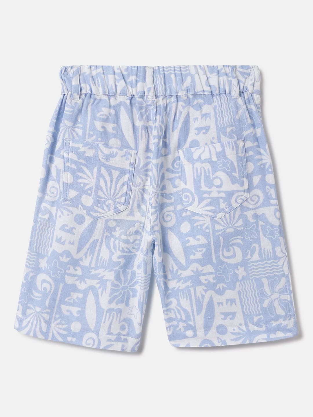 Blue Giraffe Kids Blue Regular Fit Printed Shorts - Image 2