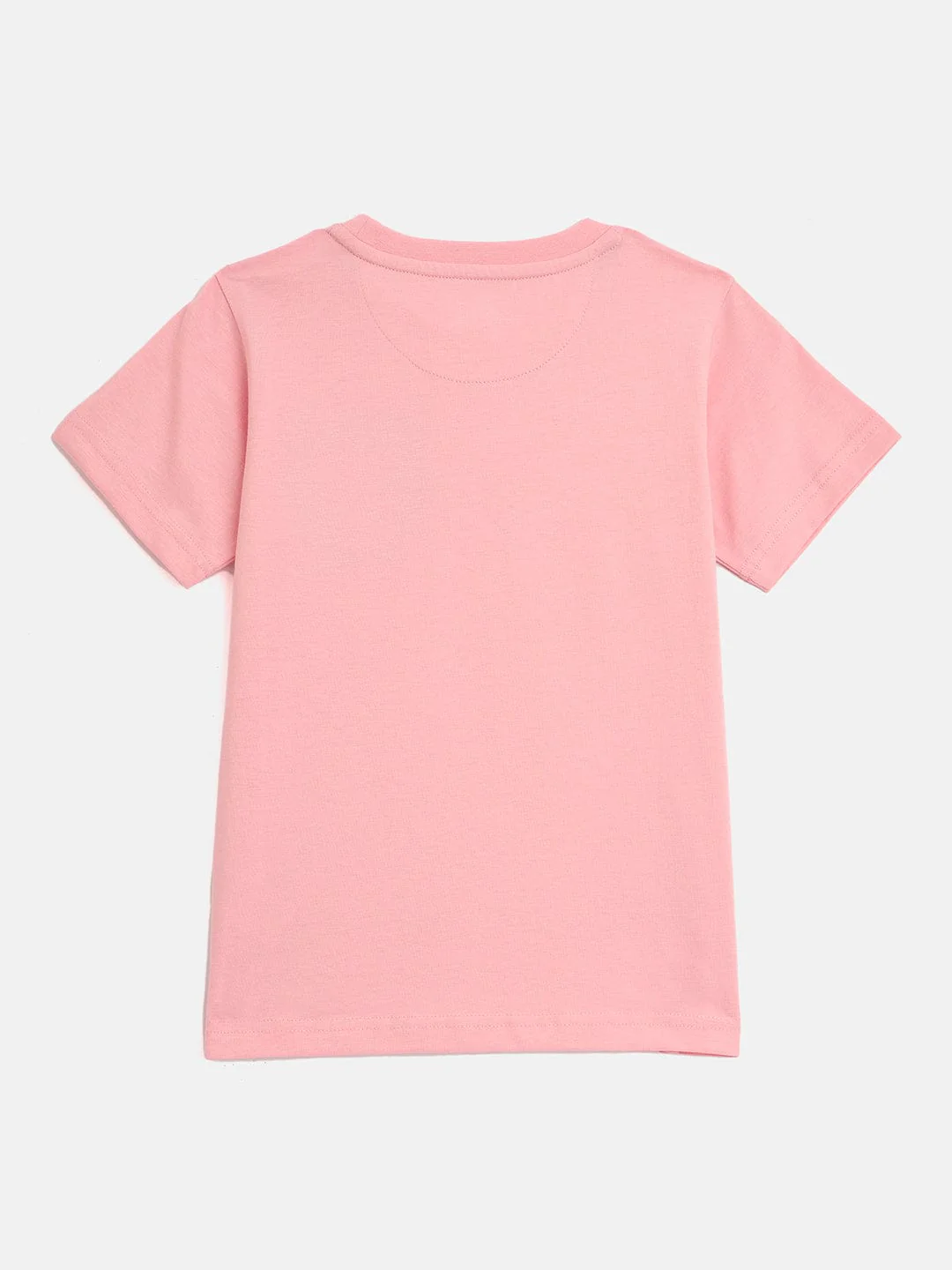 Blue Giraffe Boys Pink Solid Crew Neck Tshirt - Image 2