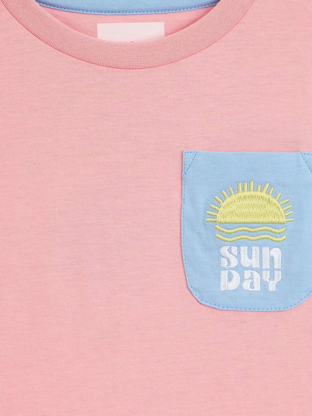 Blue Giraffe Boys Pink Solid Crew Neck Tshirt - Image 3