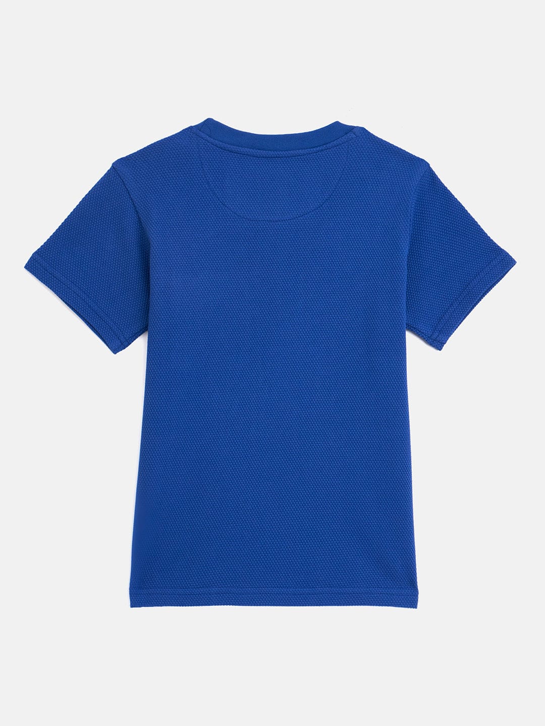 Blue Giraffe Boys Blue Solid Crew Neck Tshirt - Image 3