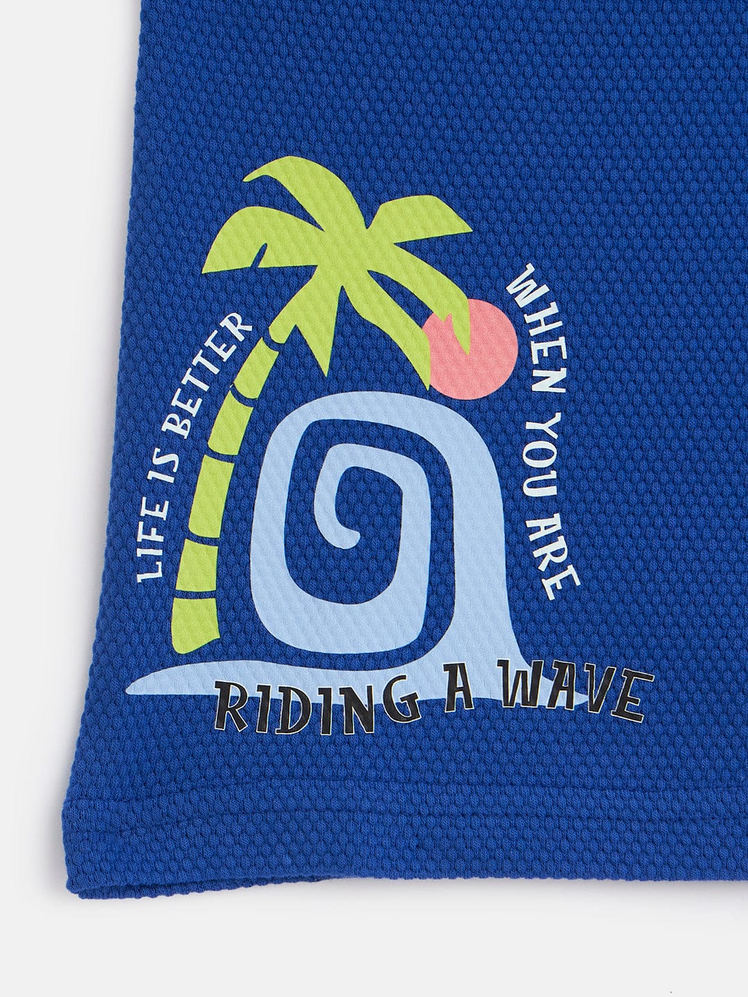 Blue Giraffe Boys Blue Solid Crew Neck Tshirt - Image 5