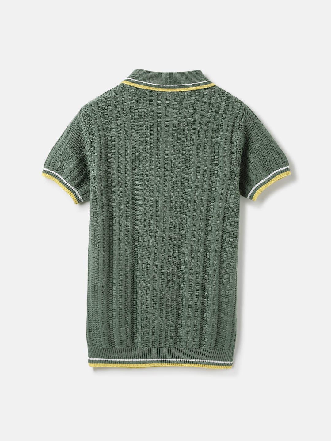 Blue Giraffe Kids Green Textured Polo Tshirt - Image 2