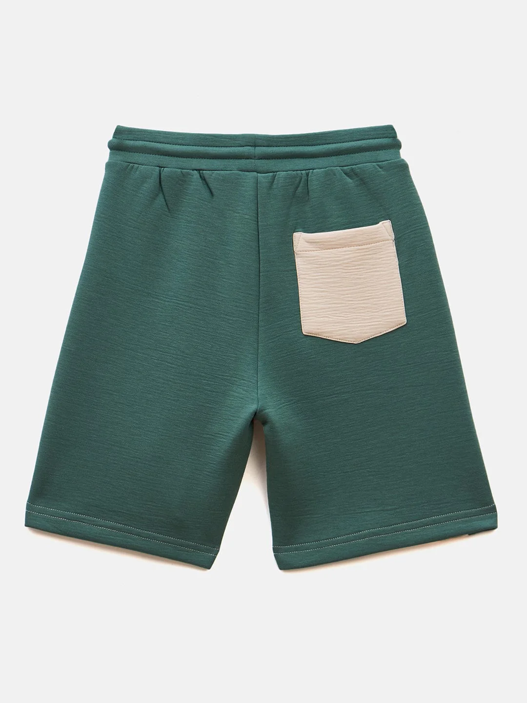 Blue Giraffe Boys Green Regular Fit Solid Shorts - Image 2