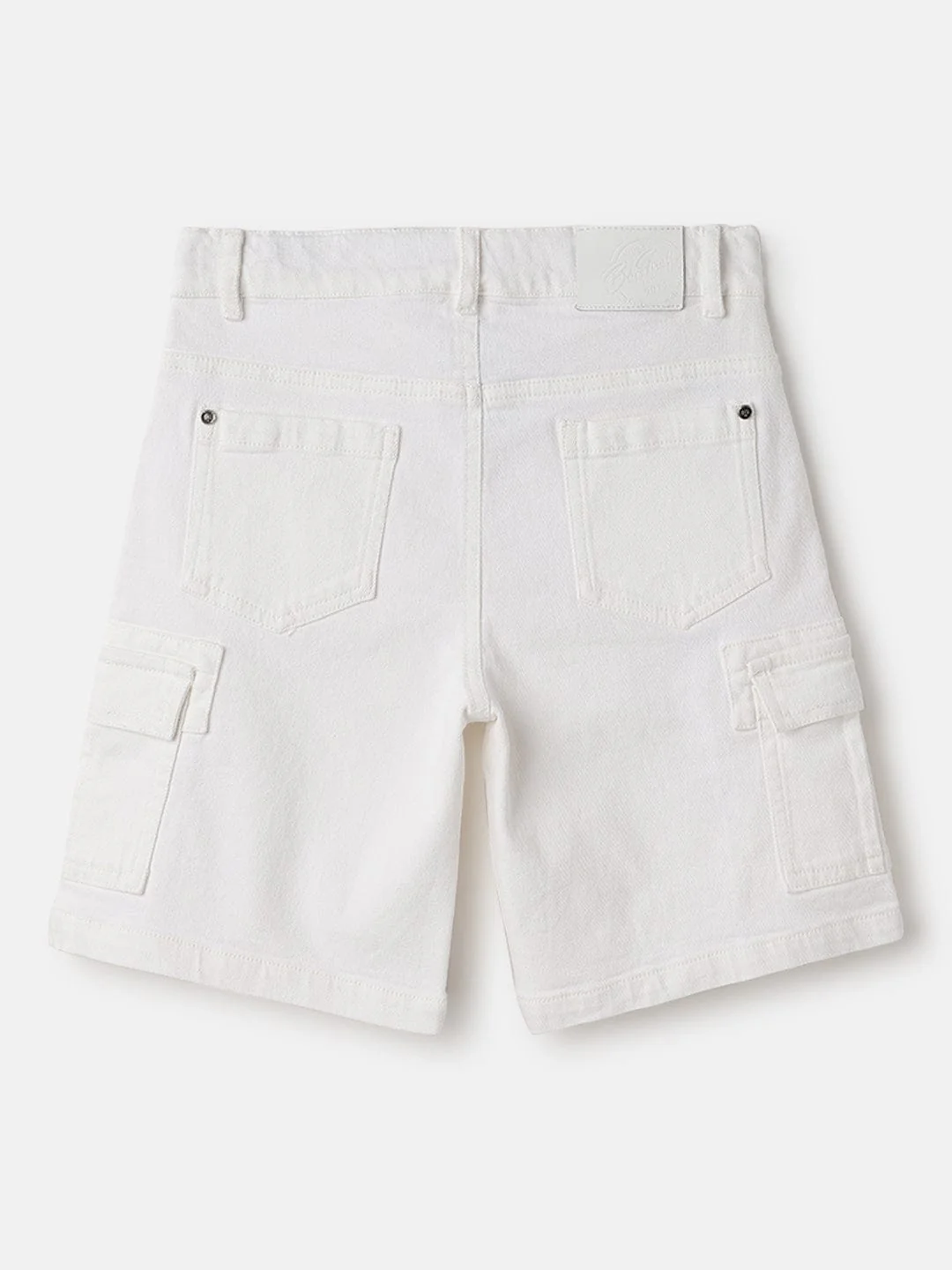 Blue Giraffe Kids White Regular Fit Solid Shorts - Image 2
