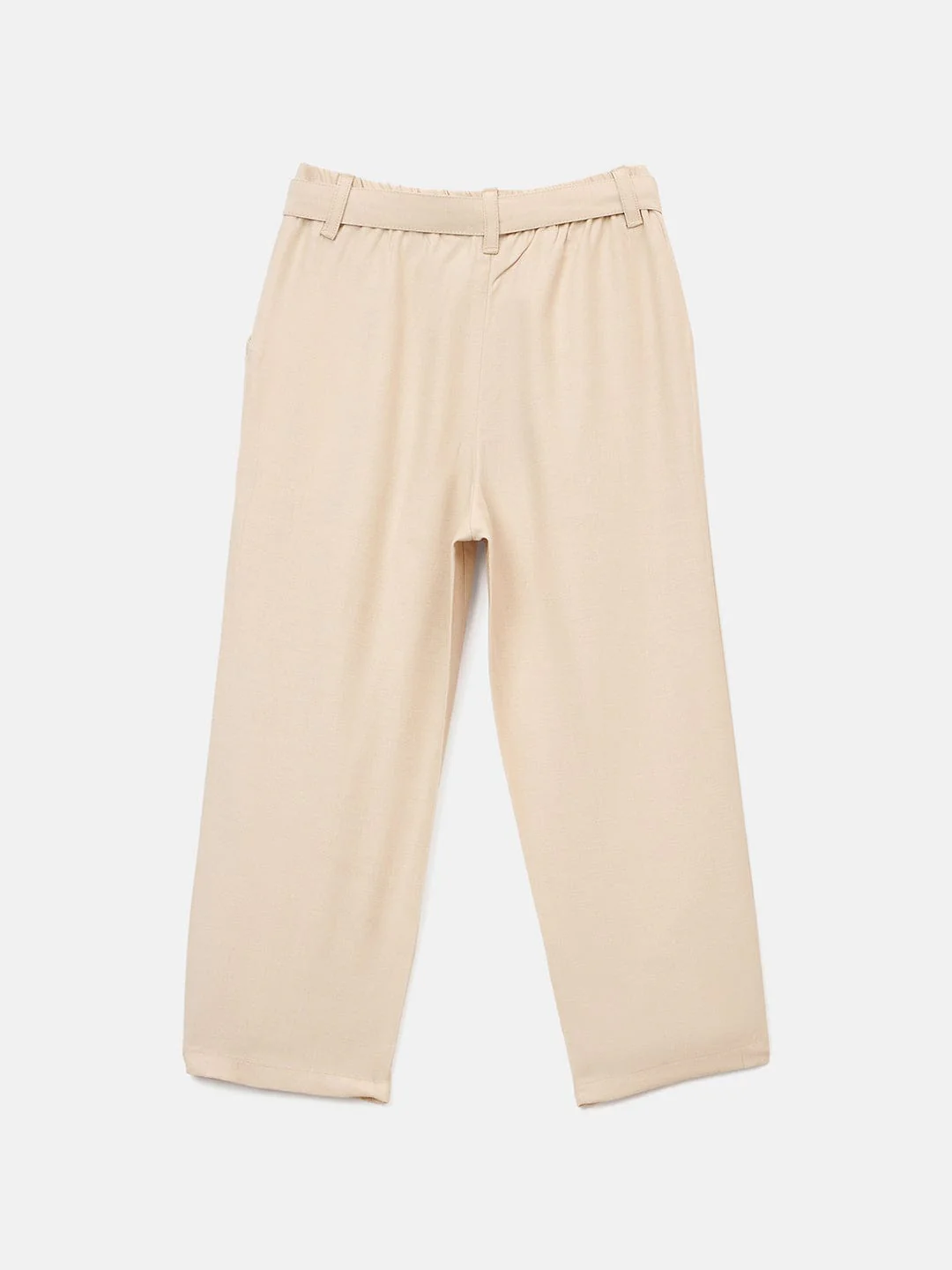 Blue Giraffe Girls Cream Straight Leg Solid Trouser - Image 2