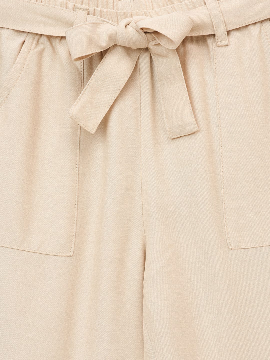 Blue Giraffe Girls Cream Straight Leg Solid Trouser - Image 3