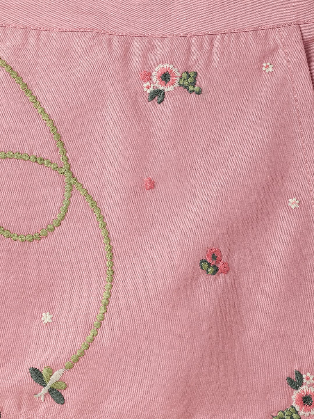 Blue Giraffe Girls Pink Regular Fit All Over Embroidered Skort - Image 4