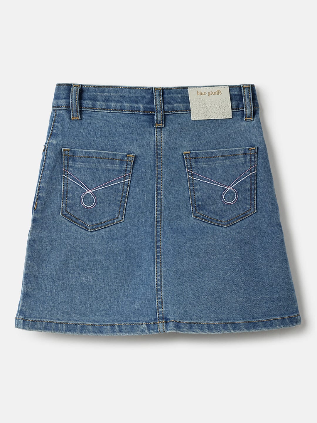 Blue Giraffe Girls Blue Regular Fit Solid Skirt - Image 2
