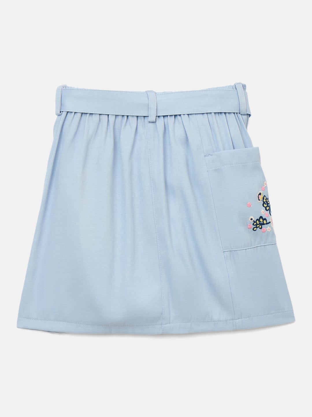 Blue Giraffe Girls Blue Regular Fit Solid Shorts - Image 2