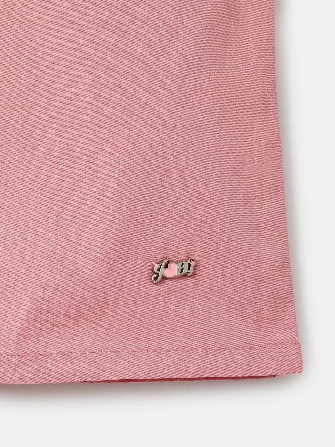 Blue Giraffe Girls Pink Solid Peterpan Collar Top - Image 4