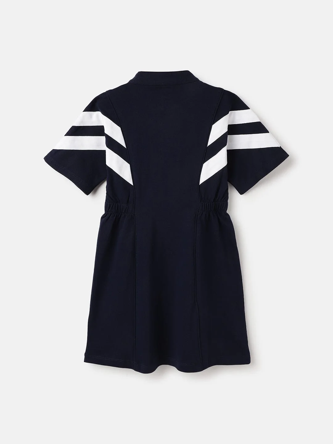 Blue Giraffe Girls Blue Solid Band Collar Dress - Image 2