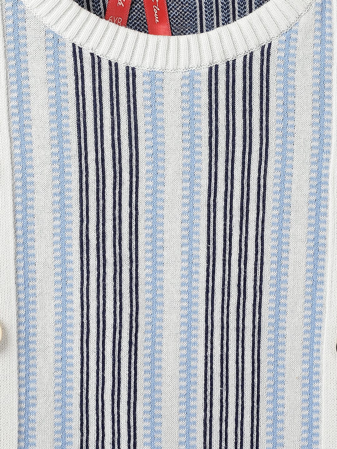 Blue Giraffe Kids Multi Striped Round Neck Tshirt - Image 3