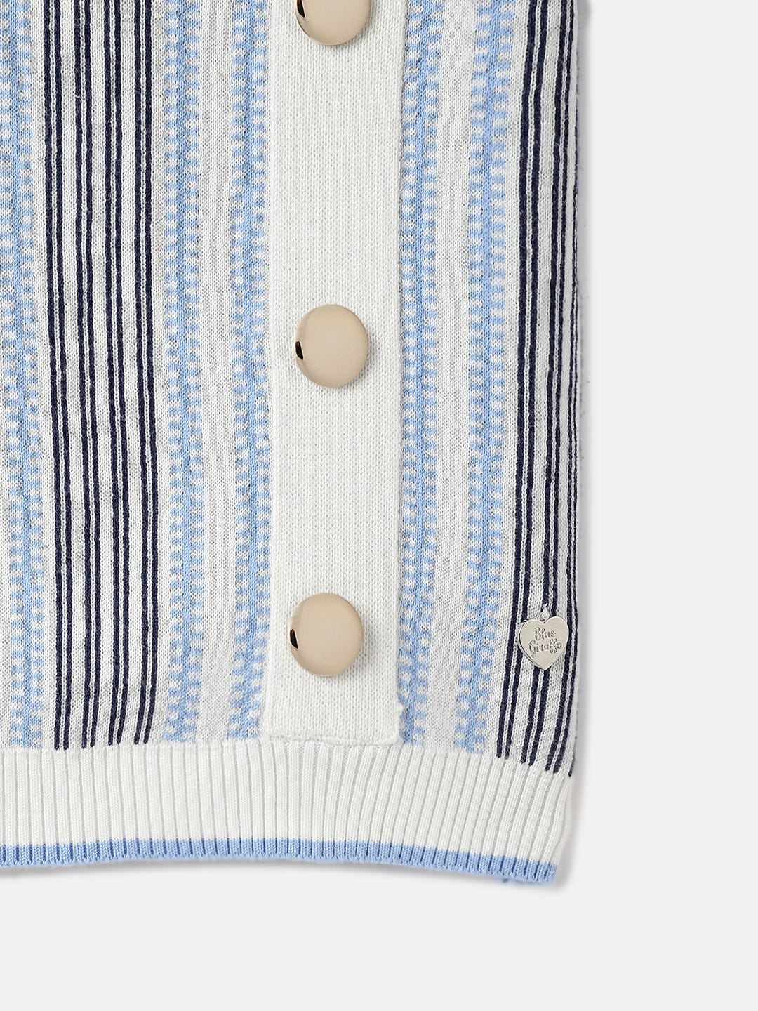 Blue Giraffe Kids Multi Striped Round Neck Tshirt - Image 4