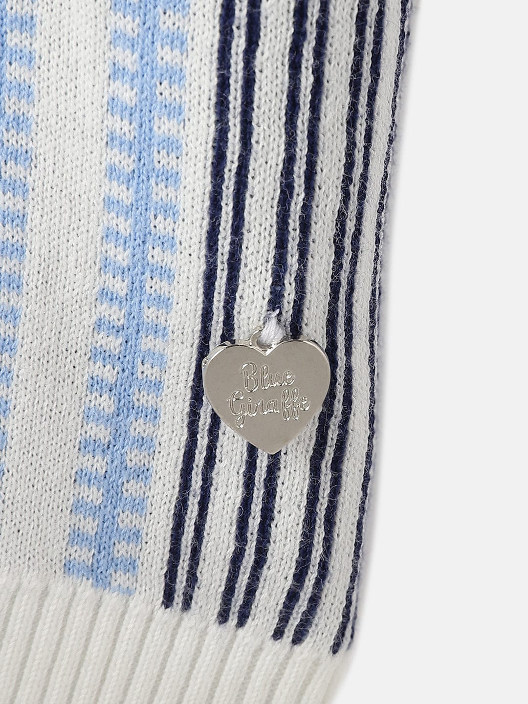 Blue Giraffe Kids Multi Striped Round Neck Tshirt - Image 5