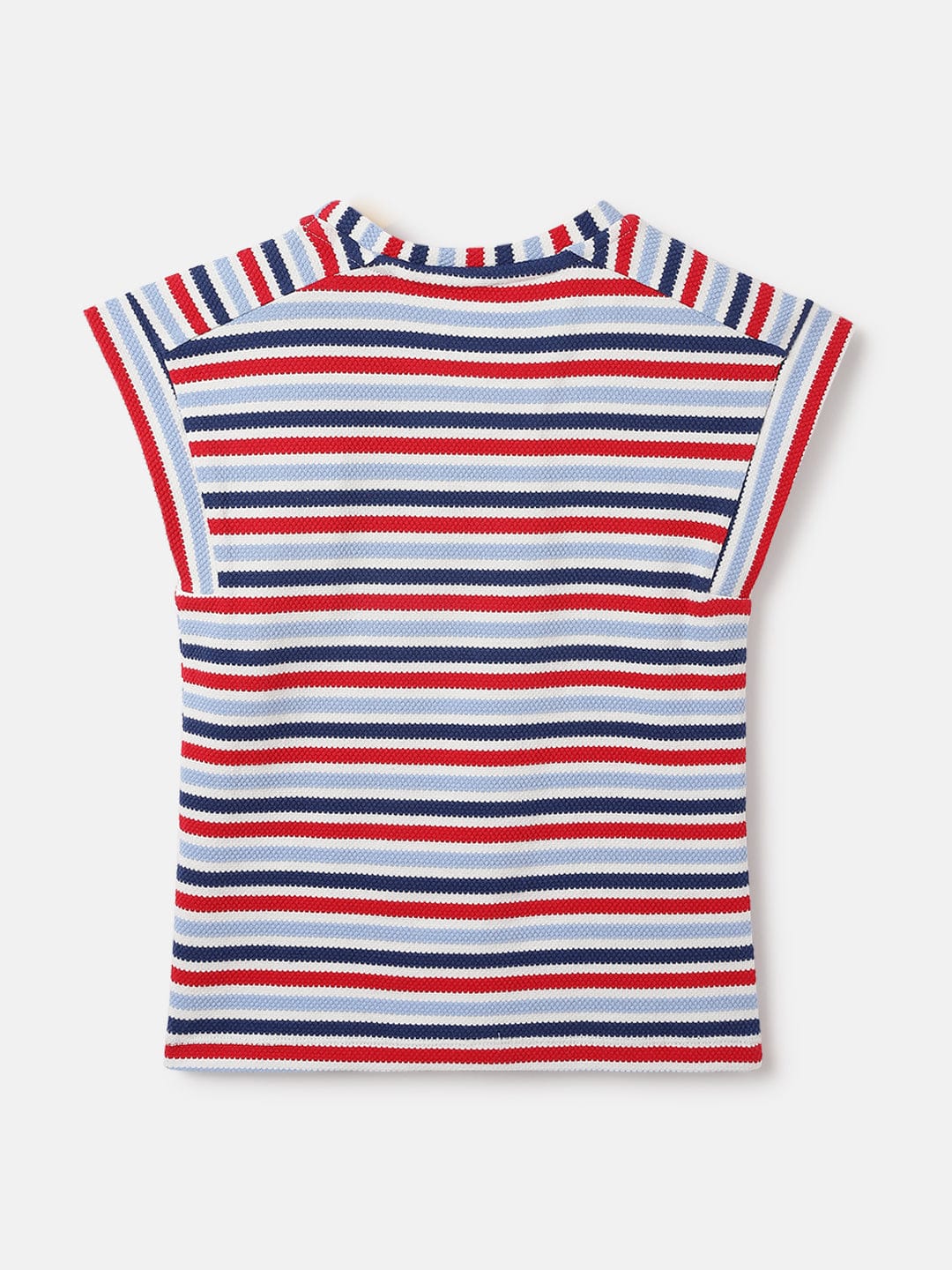 Blue Giraffe Kids Multi Striped Round Neck Tshirt - Image 2