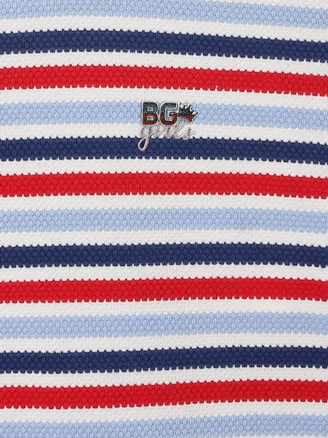 Blue Giraffe Kids Multi Striped Round Neck Tshirt - Image 4