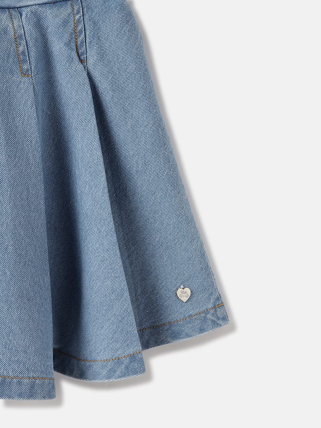 Blue Giraffe Kids Blue Flared Fit Solid Skirt - Image 4