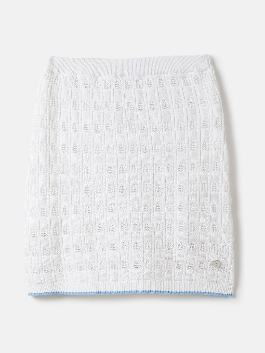 Blue Giraffe Girls White Regular Fit Solid Skirt