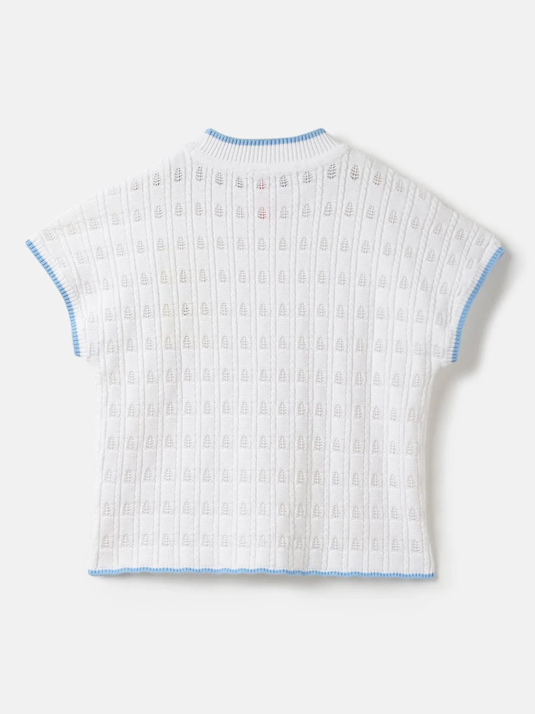 Blue Giraffe Girls White Solid Round Neck TShirt - Image 2
