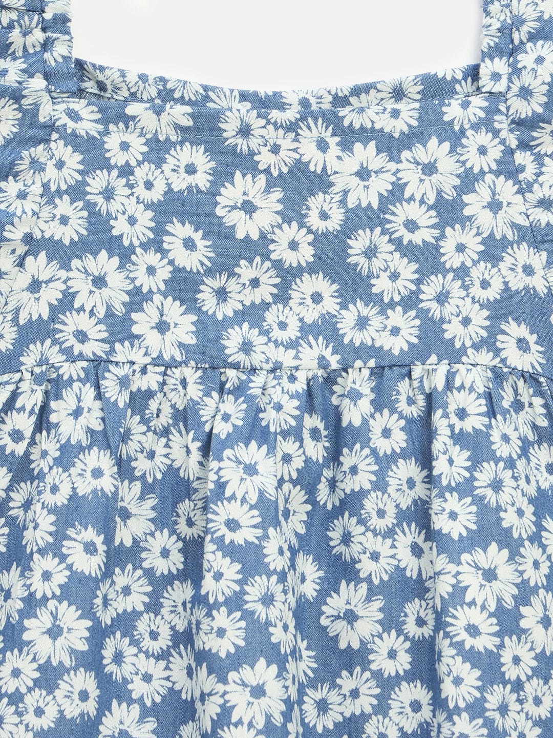 Blue Giraffe Girls Blue Printed Square Neck Top - Image 3