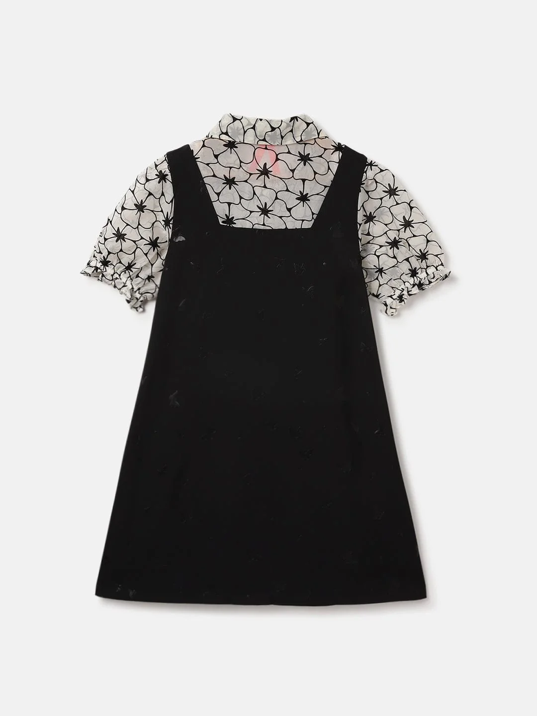 Blue Giraffe Kids Black Solid Collar Dress - Image 2