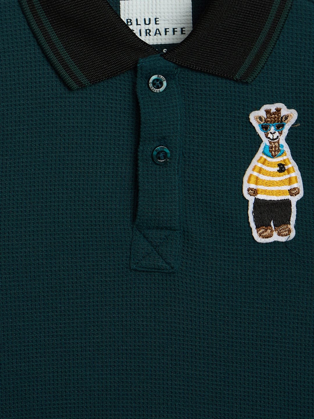 Blue Giraffe Boys Green Knitted Polo Tshirt - Image 4