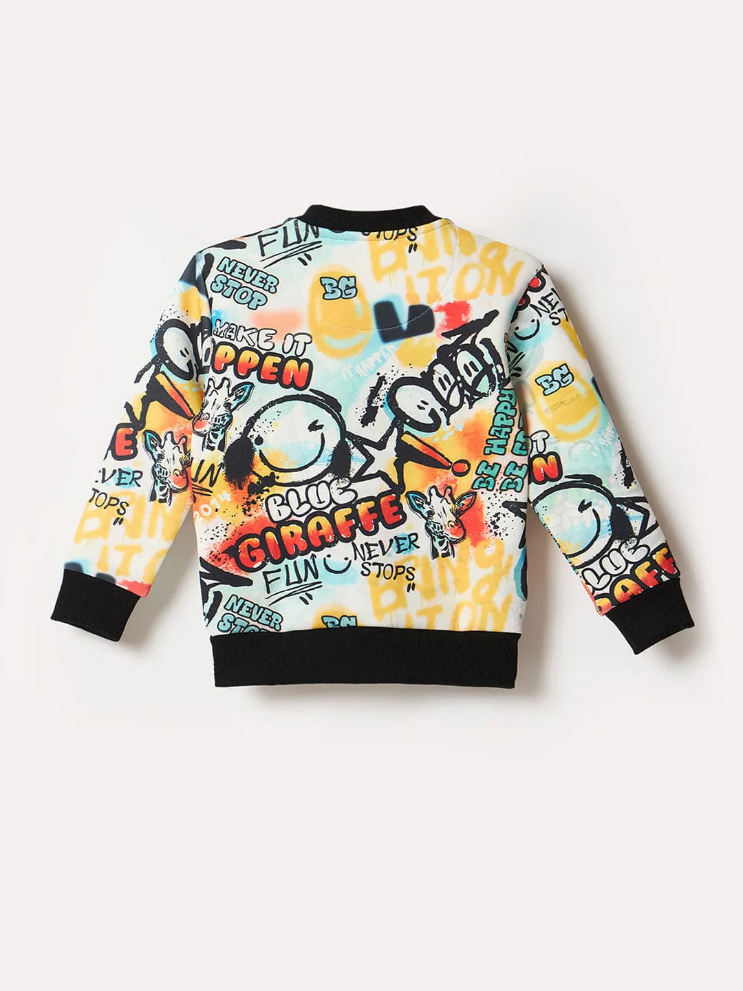 Blue Giraffe Boys Multi Graphic Band Collar Sweatshirt - Image 2