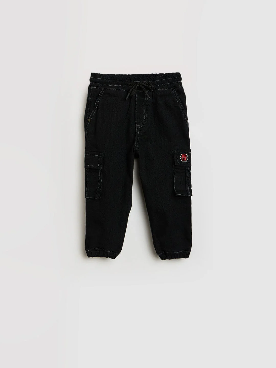 Blue Giraffe Boys Black Jogger Fit Denim Jeans - Image 2