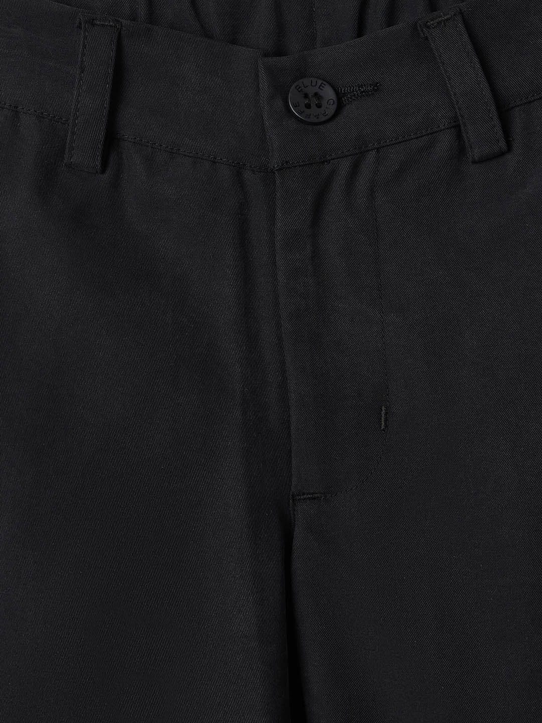 BLUE GIRAFFE Boys Black Cotton Solid Trouser - Image 3