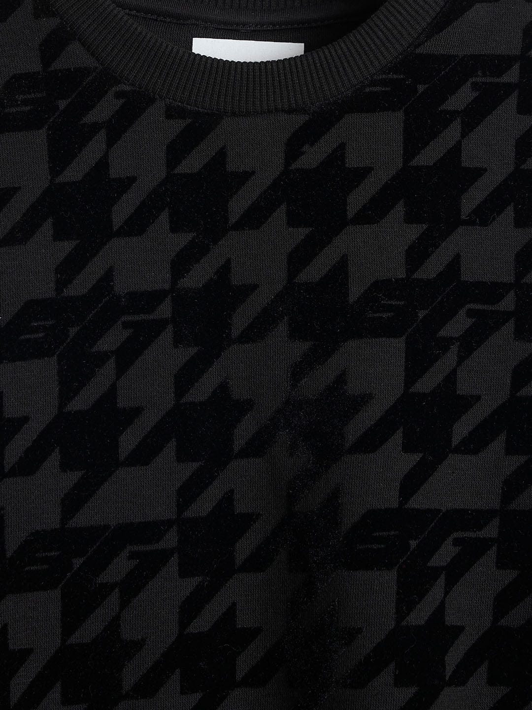 BLUE GIRAFFE Boys Black Branded Artwork Printed Sweatshirt - Image 3