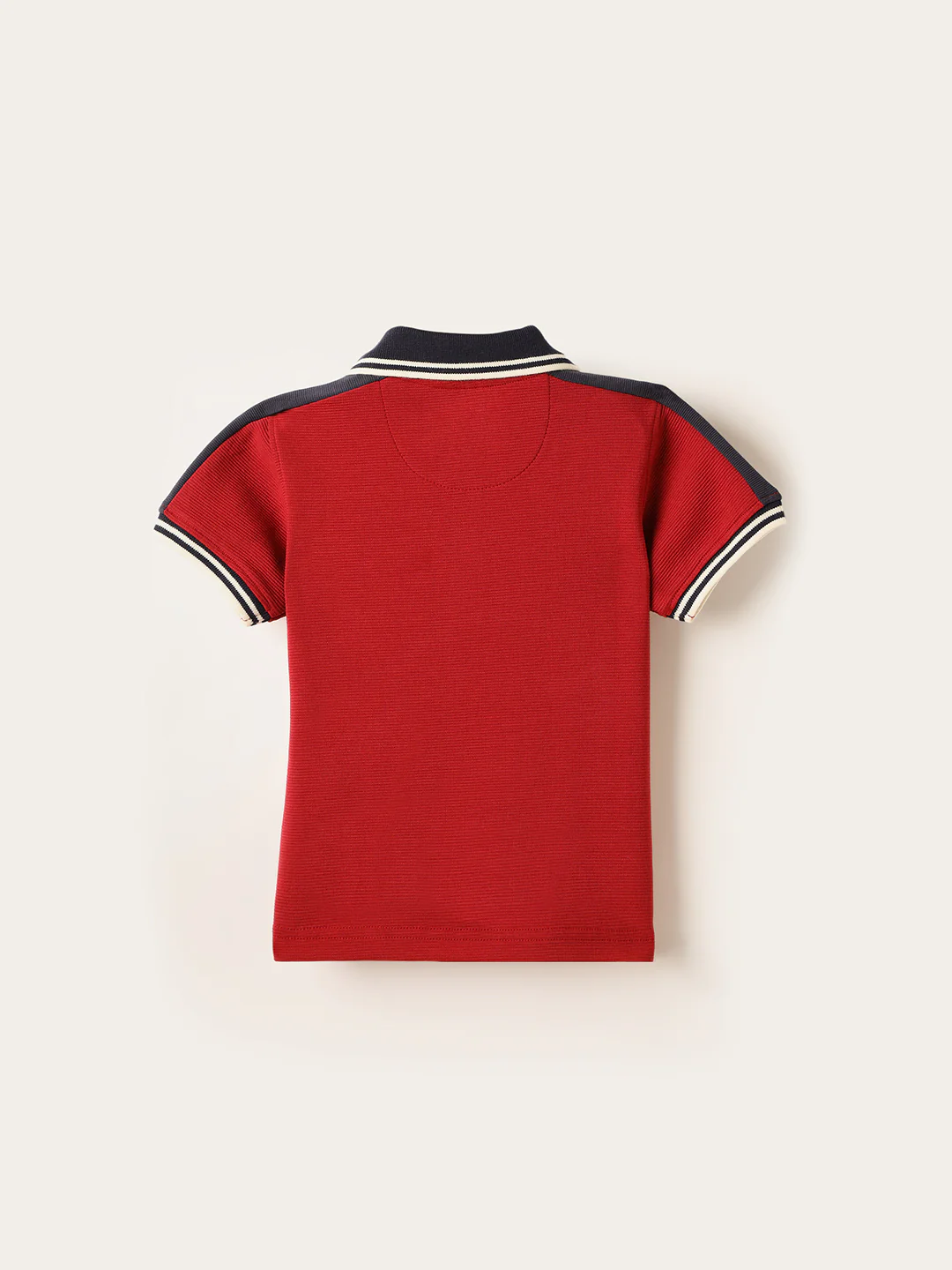 BLUE GIRAFFE Boys Red Knitted Pullover Polo T-Shirt - Image 2