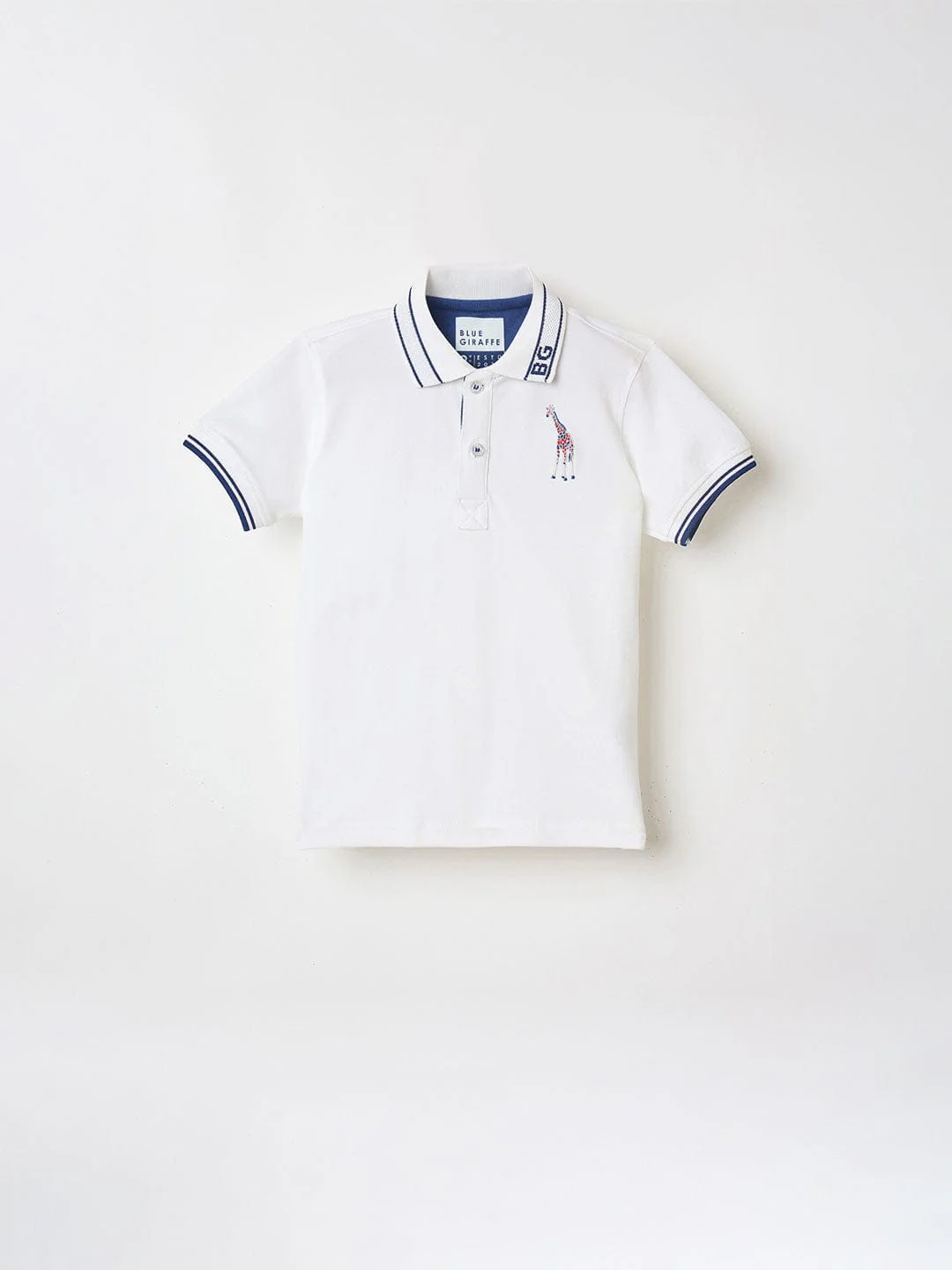 Blue Giraffe Boys Red Solid Polo Tshirt