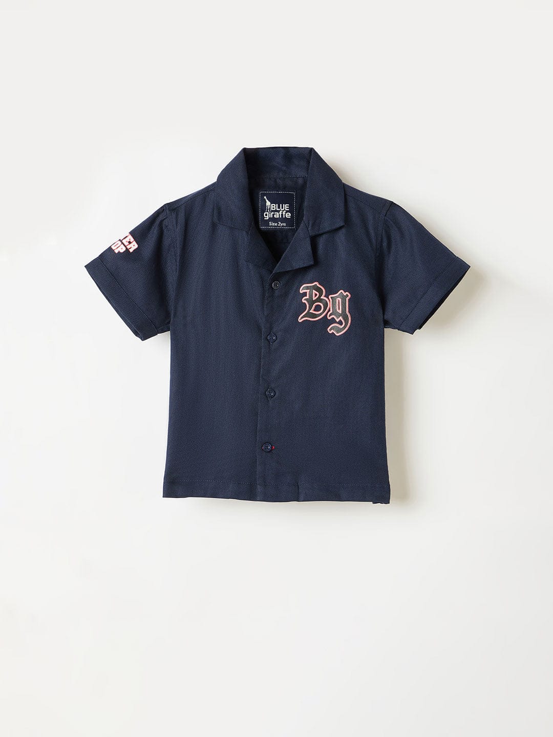 Blue Giraffe Boys Red Graphic Crew Neck Shirt - Image 2
