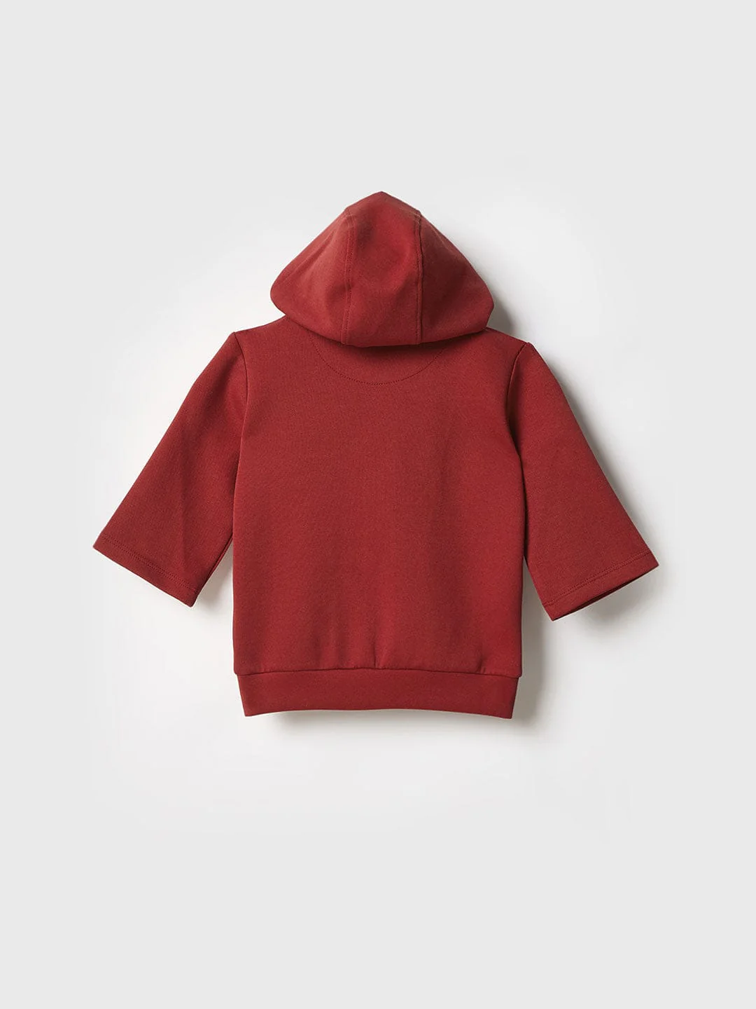 Blue Giraffe Boys Red Solid Hooded Sweatshirt - Image 2
