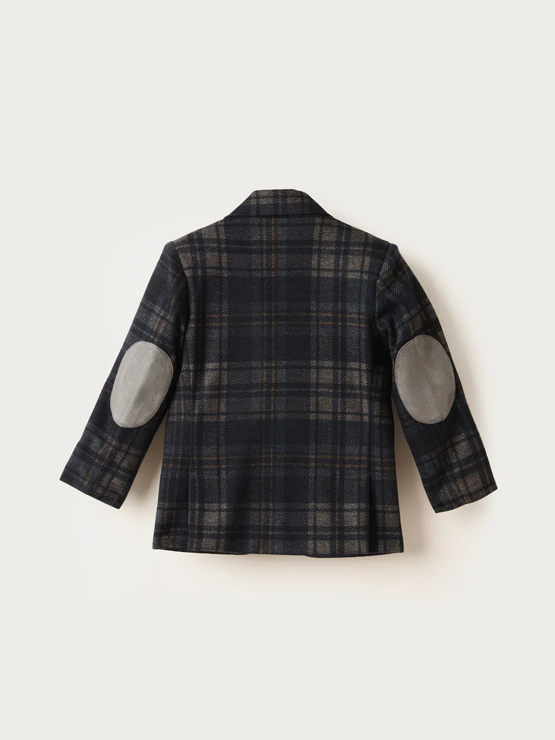 BLUE GIRAFFE Boys Dark Blue Checkered Blazer - Image 3