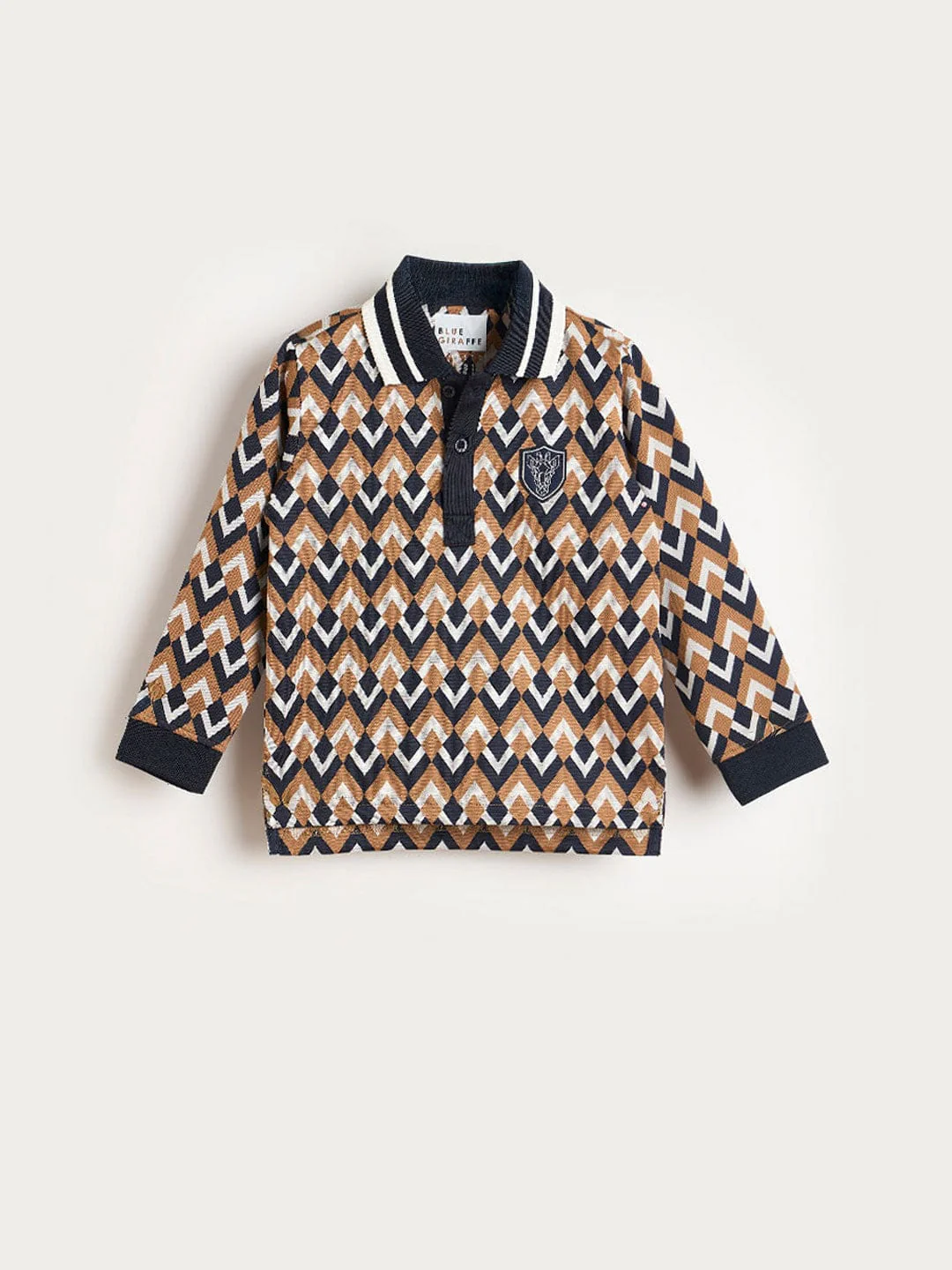 BLUE GIRAFFE Boys Multi Printed Polo Neck T-Shirt