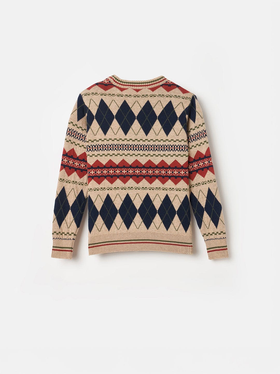 BLUE GIRAFFE Boys Multicolour Cotton Embroidered Crew Neck Flat Sweater - Image 2