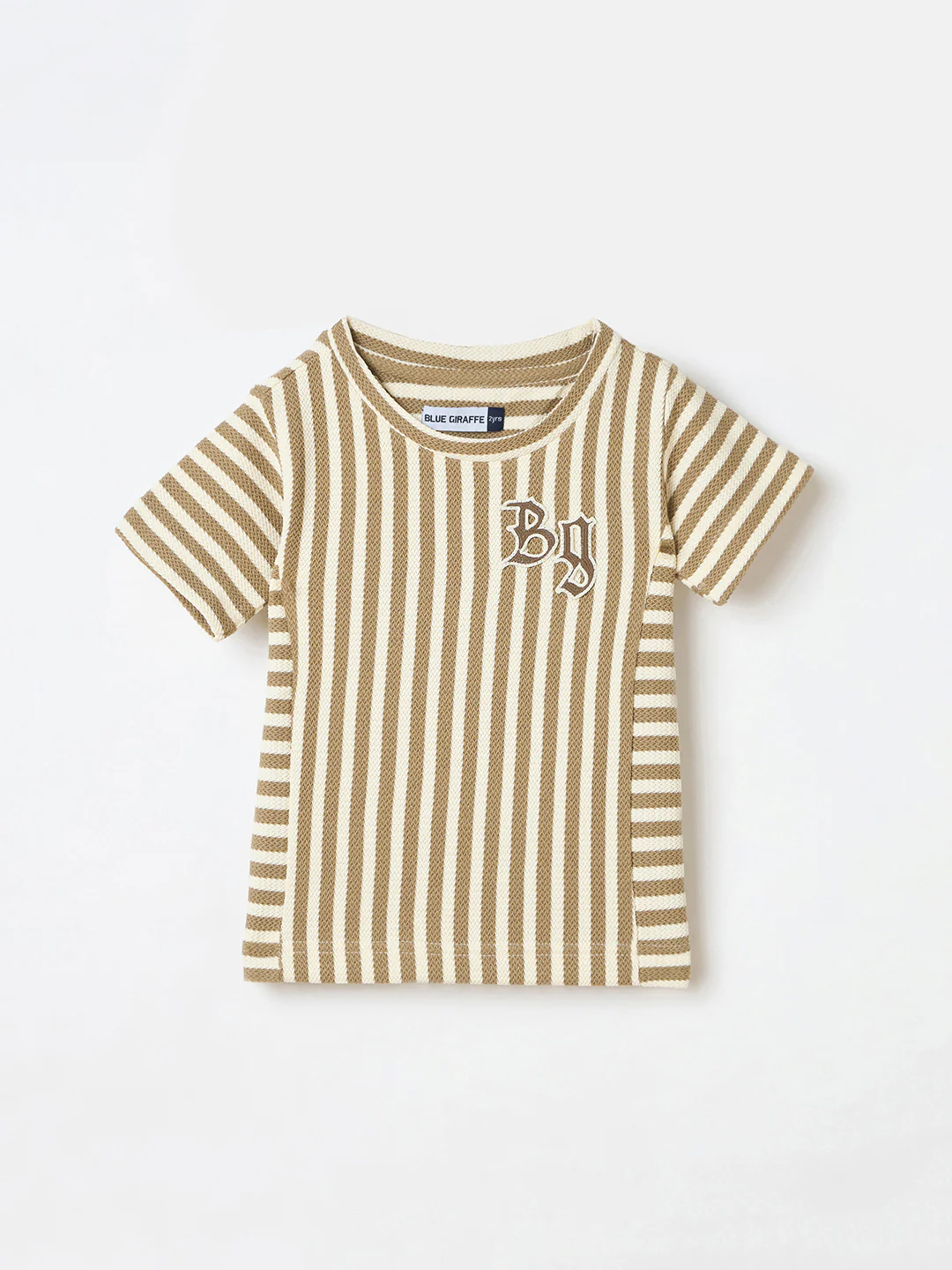 Blue Giraffe Boys White Solid Tshirt - Image 2