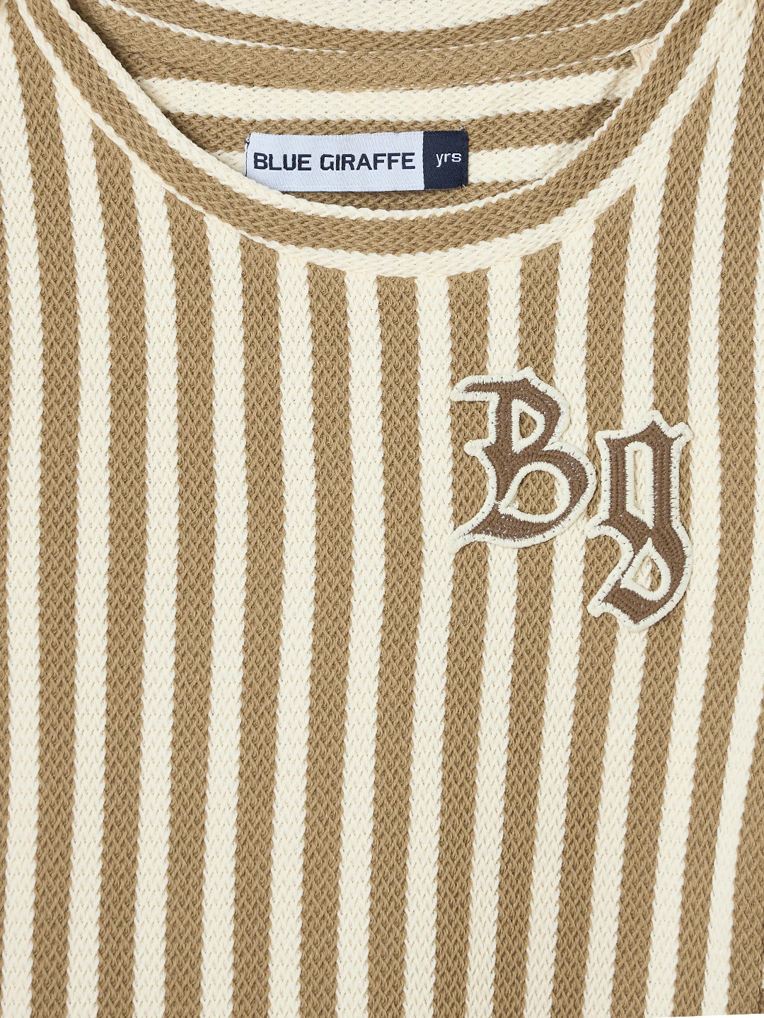 Blue Giraffe Boys White Solid Tshirt - Image 4