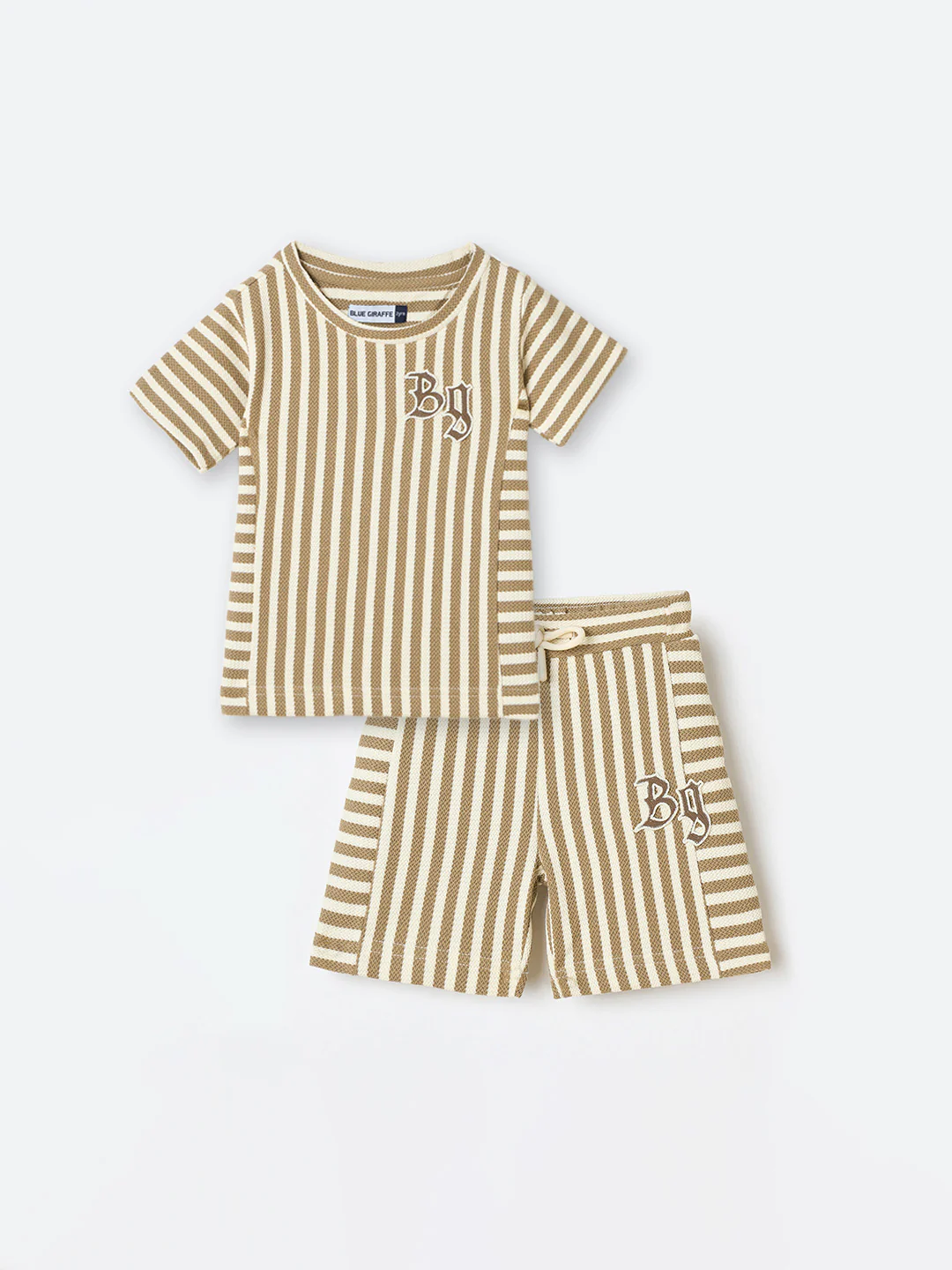 Blue Giraffe Boys White Solid Tshirt - Image 5