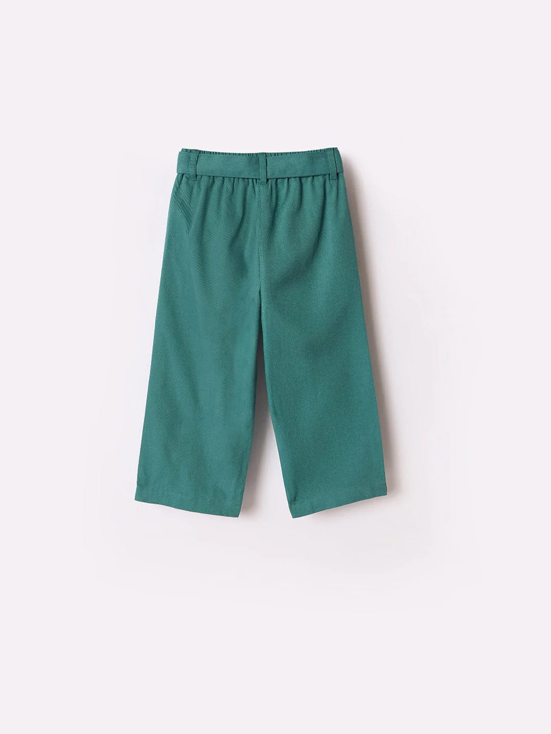 Blue Giraffe Girls Blue Slim Fit Solid Trouser - Image 2