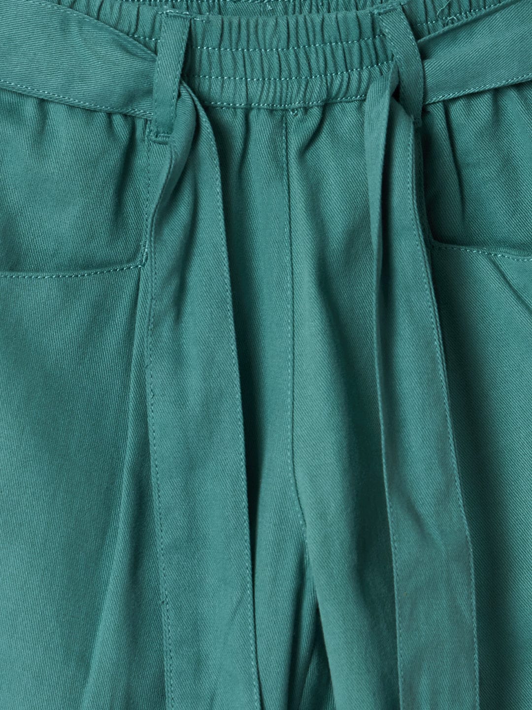 Blue Giraffe Girls Blue Slim Fit Solid Trouser - Image 3