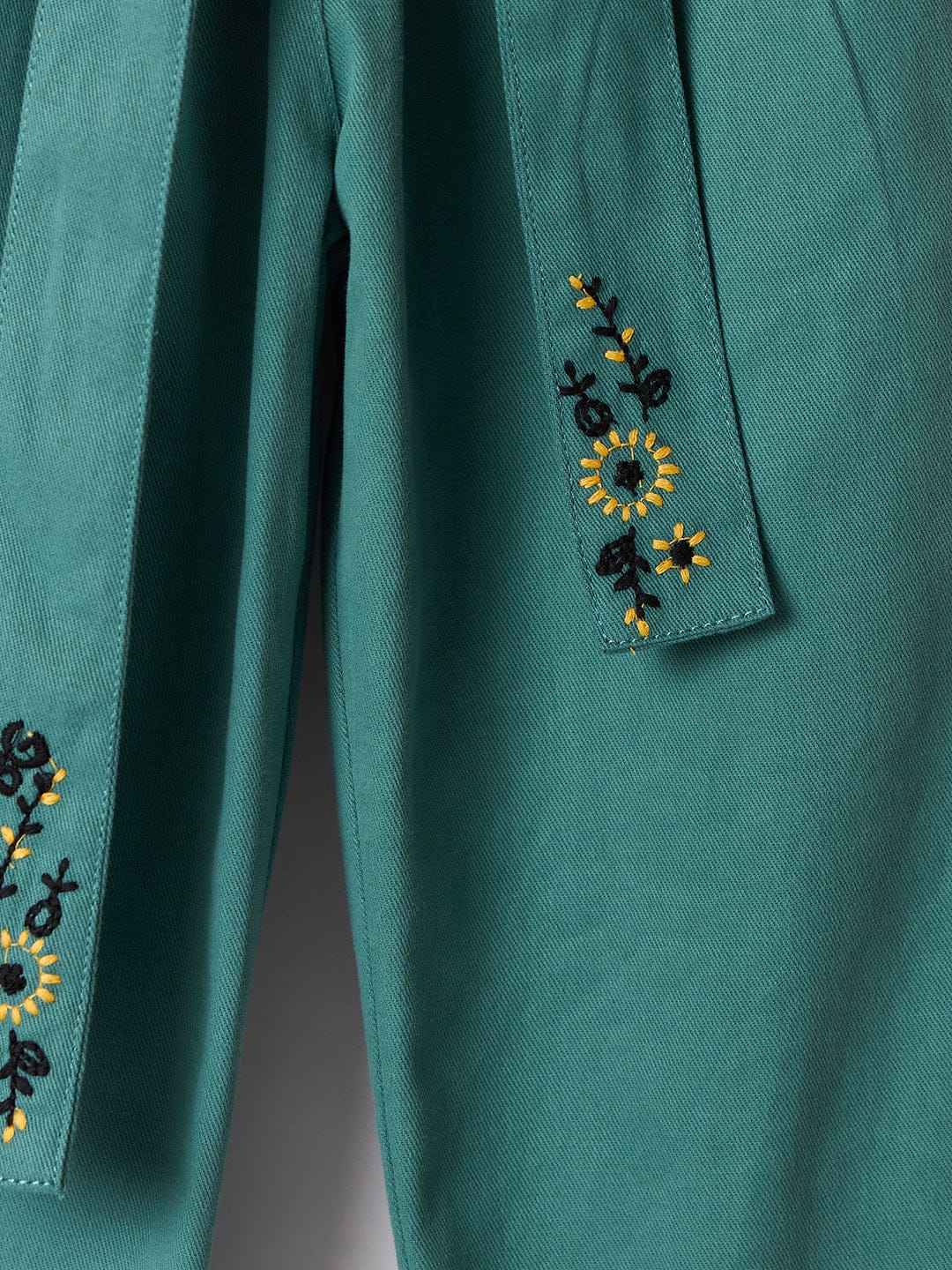 Blue Giraffe Girls Blue Slim Fit Solid Trouser - Image 4