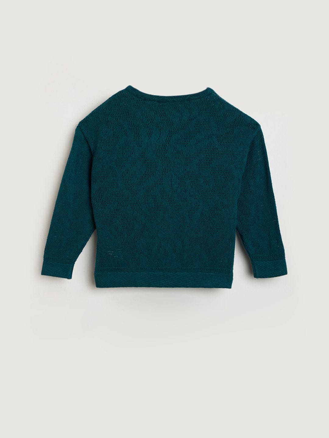 Blue Giraffe Girls Blue Knitted Crew Neck Tshirt - Image 2