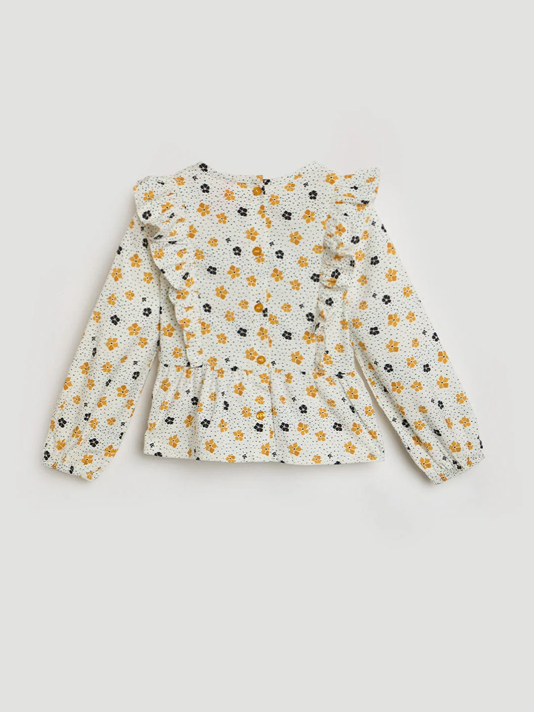 Blue Giraffe Girls Multicolor Printed Round Neck Top - Image 2