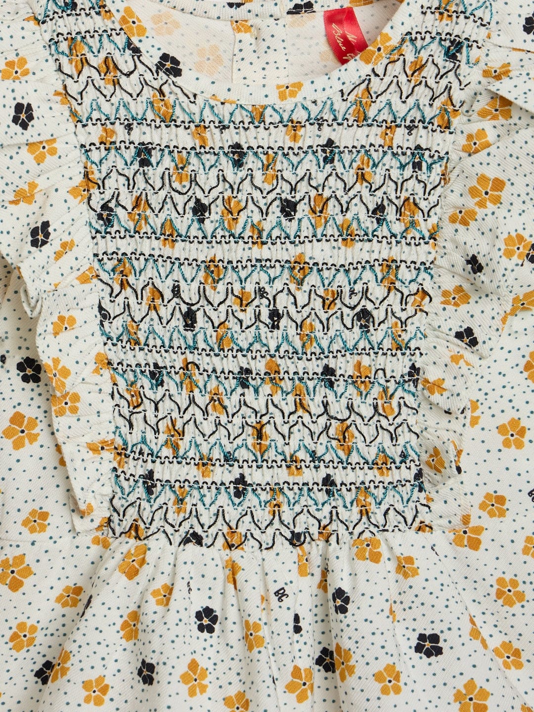 Blue Giraffe Girls Multicolor Printed Round Neck Top - Image 3