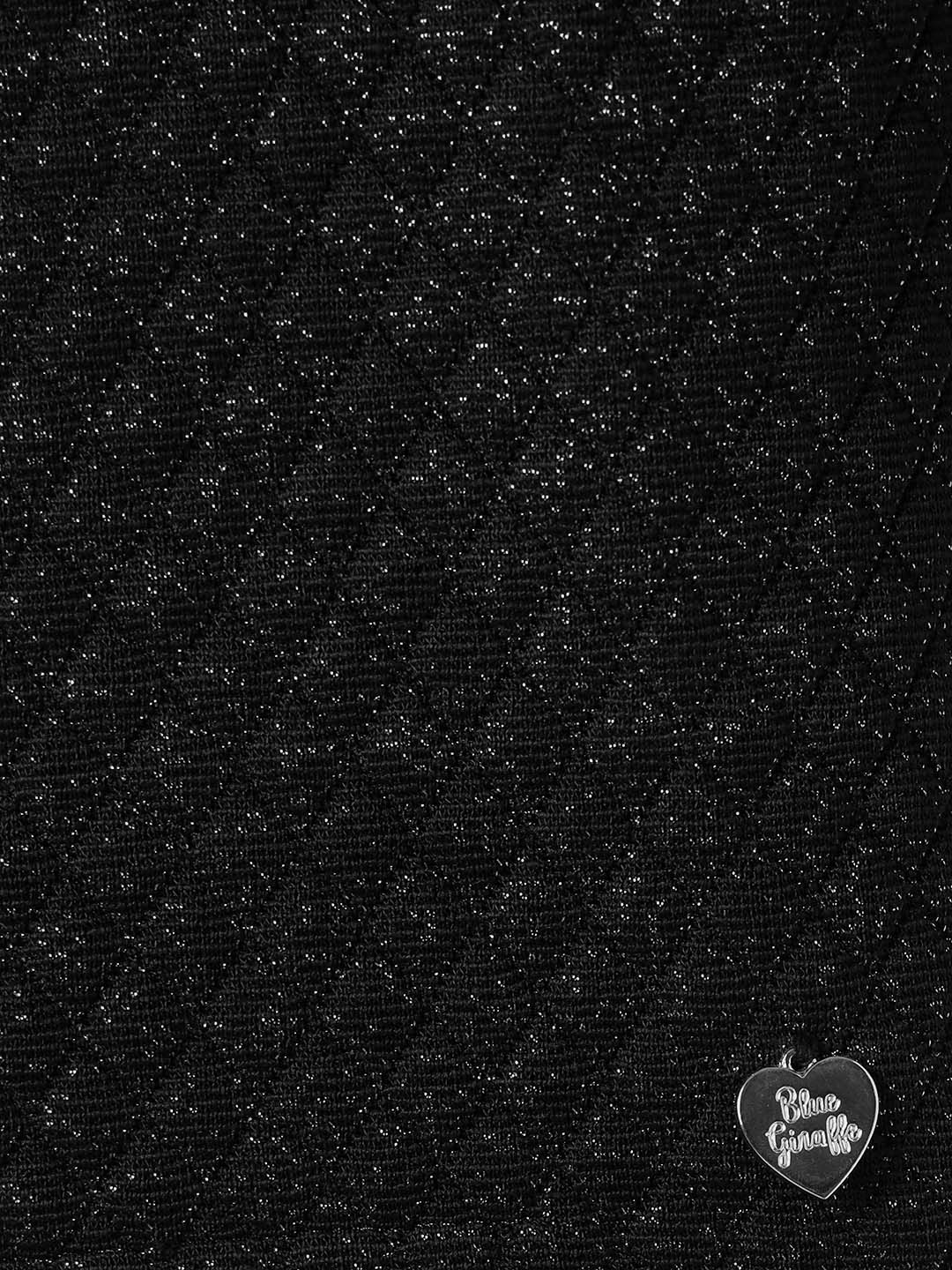 BLUE GIRAFFE Girls Black Knitted Sweatshirt - Image 5