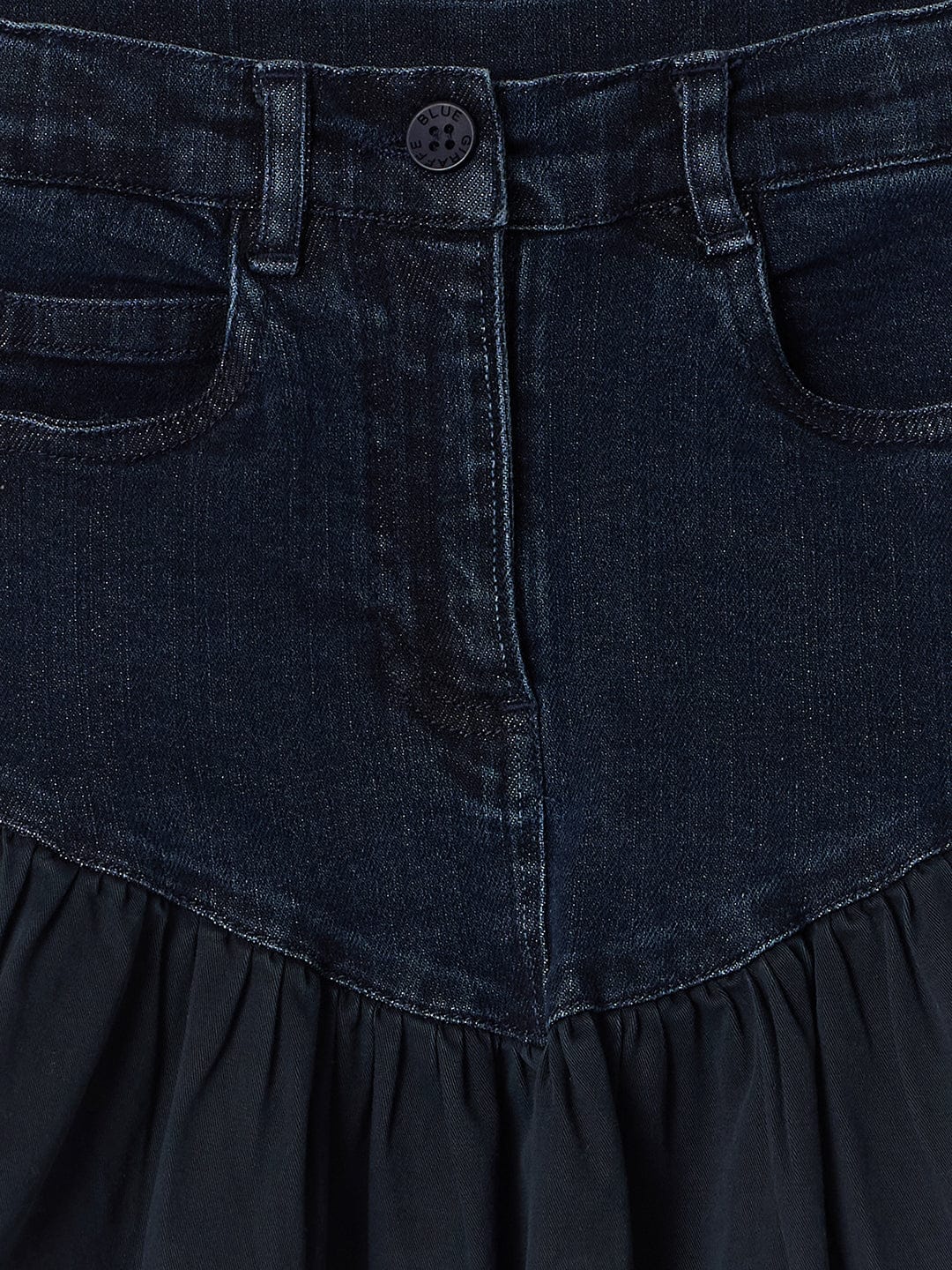 Blue Giraffe Girls Blue Regular Fit Solid Skirt - Image 3