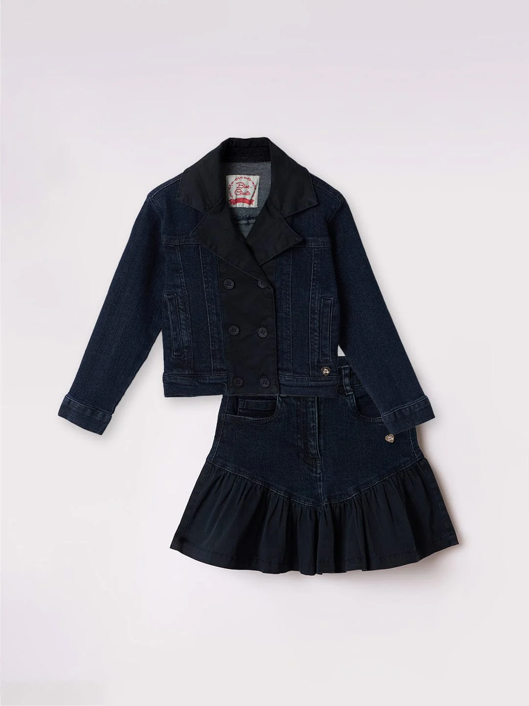 Blue Giraffe Girls Blue Regular Fit Solid Skirt - Image 6