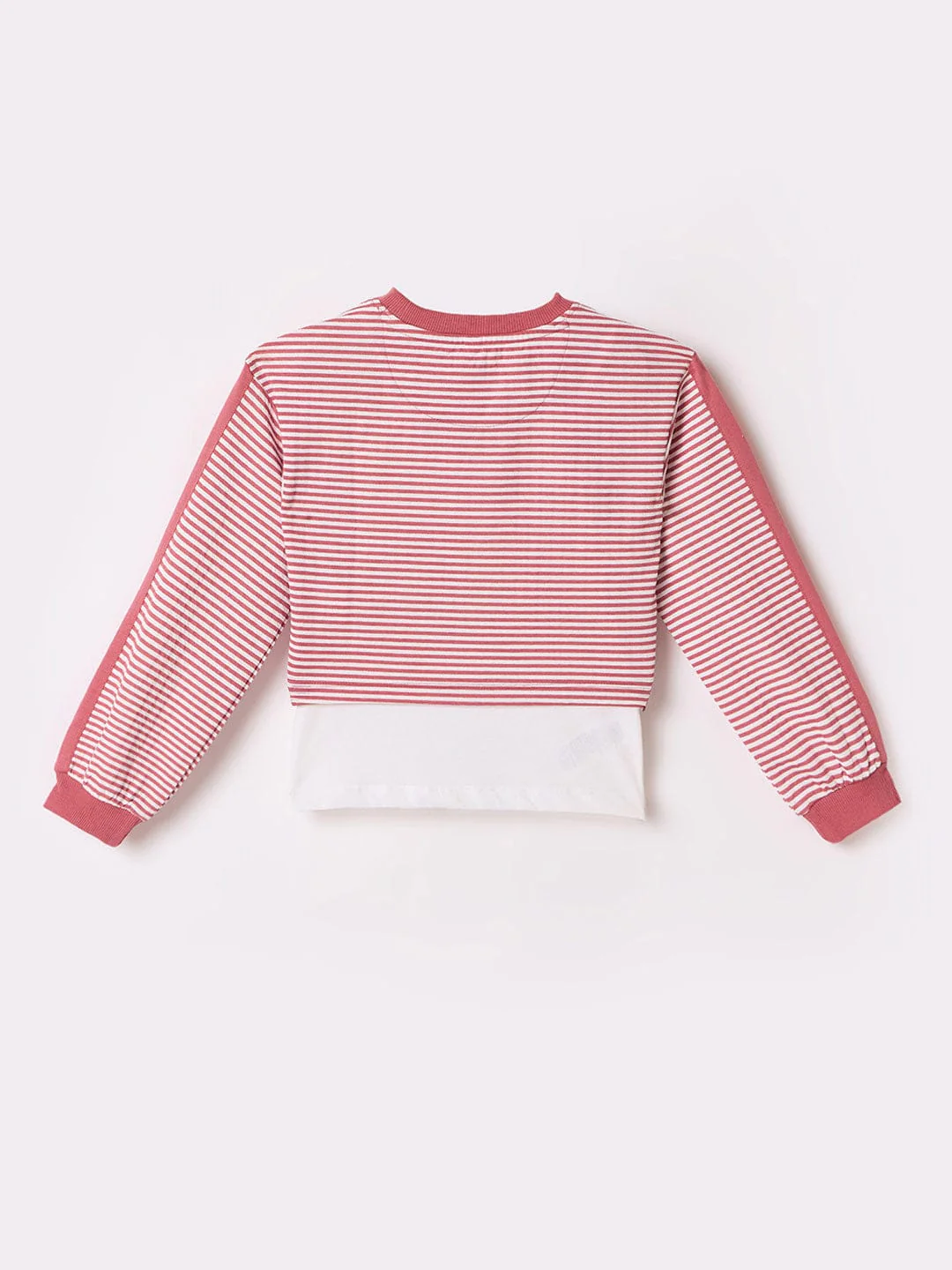 Blue Giraffe Girls Multi Striped Crew Neck Tshirt - Image 2